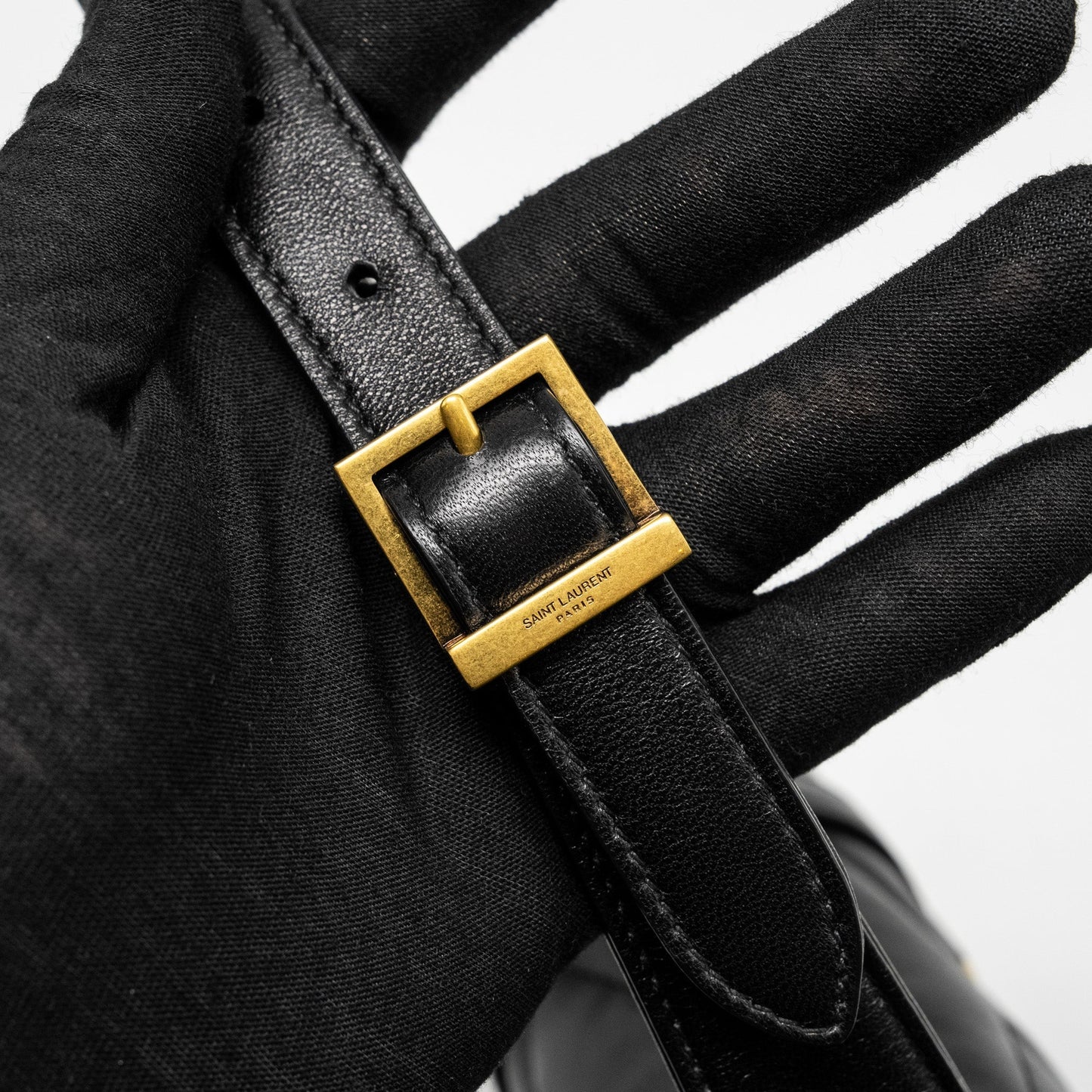 Saint Laurent/YSL LE 57 Quilted Hobo Shoulder Bag Lambskin Black Multicolour Hardware