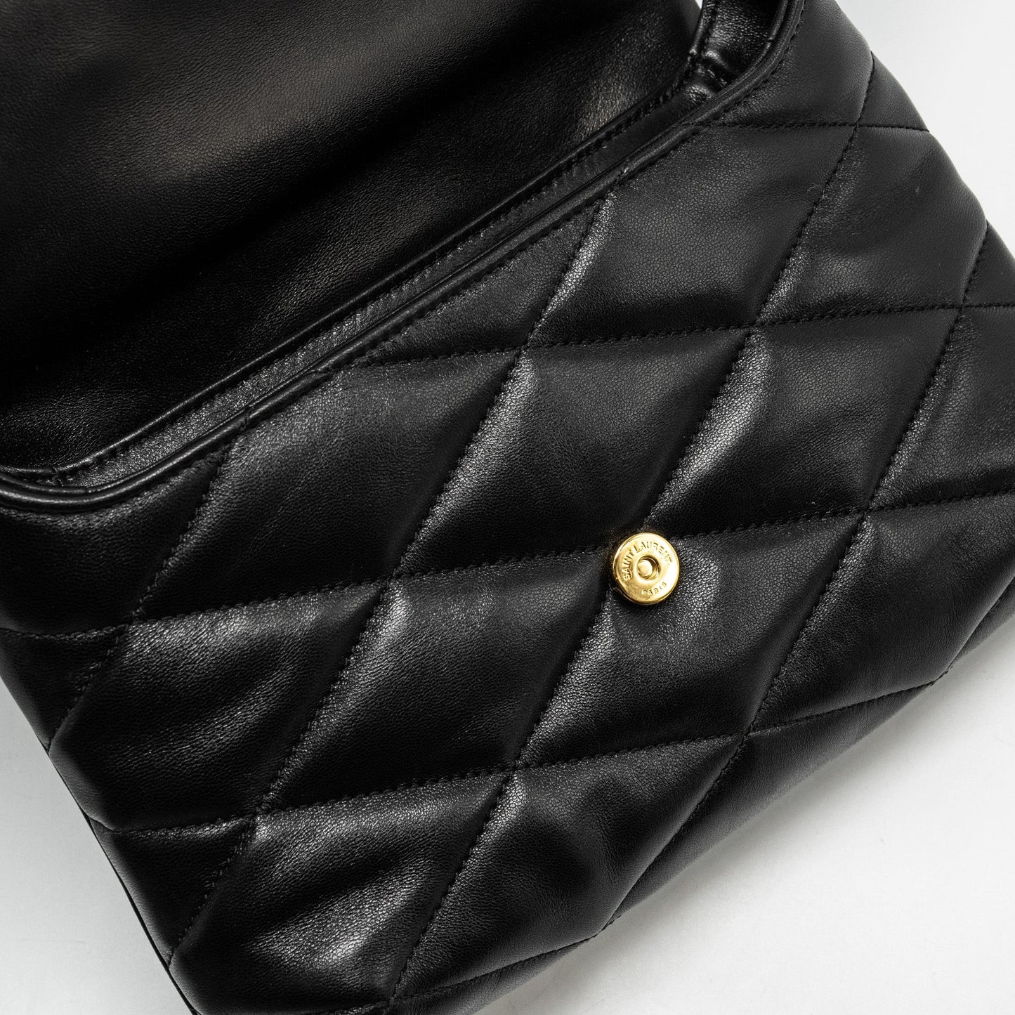 Saint Laurent/YSL LE 57 Quilted Hobo Shoulder Bag Lambskin Black Multicolour Hardware