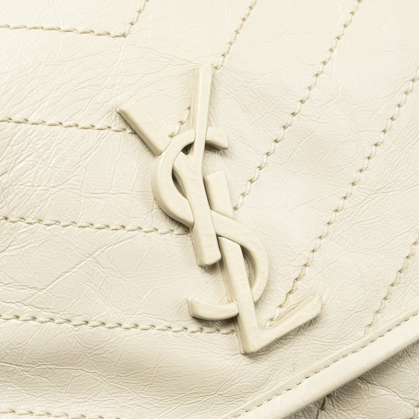 Saint Laurent/ YSL Medium Niki Calfskin White SHW