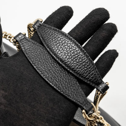 Gucci Interlocking G Soho Tote Bag Calfskin Black