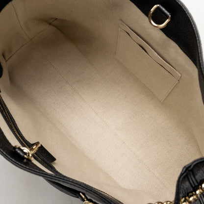 Gucci Interlocking G Soho Tote Bag Calfskin Black