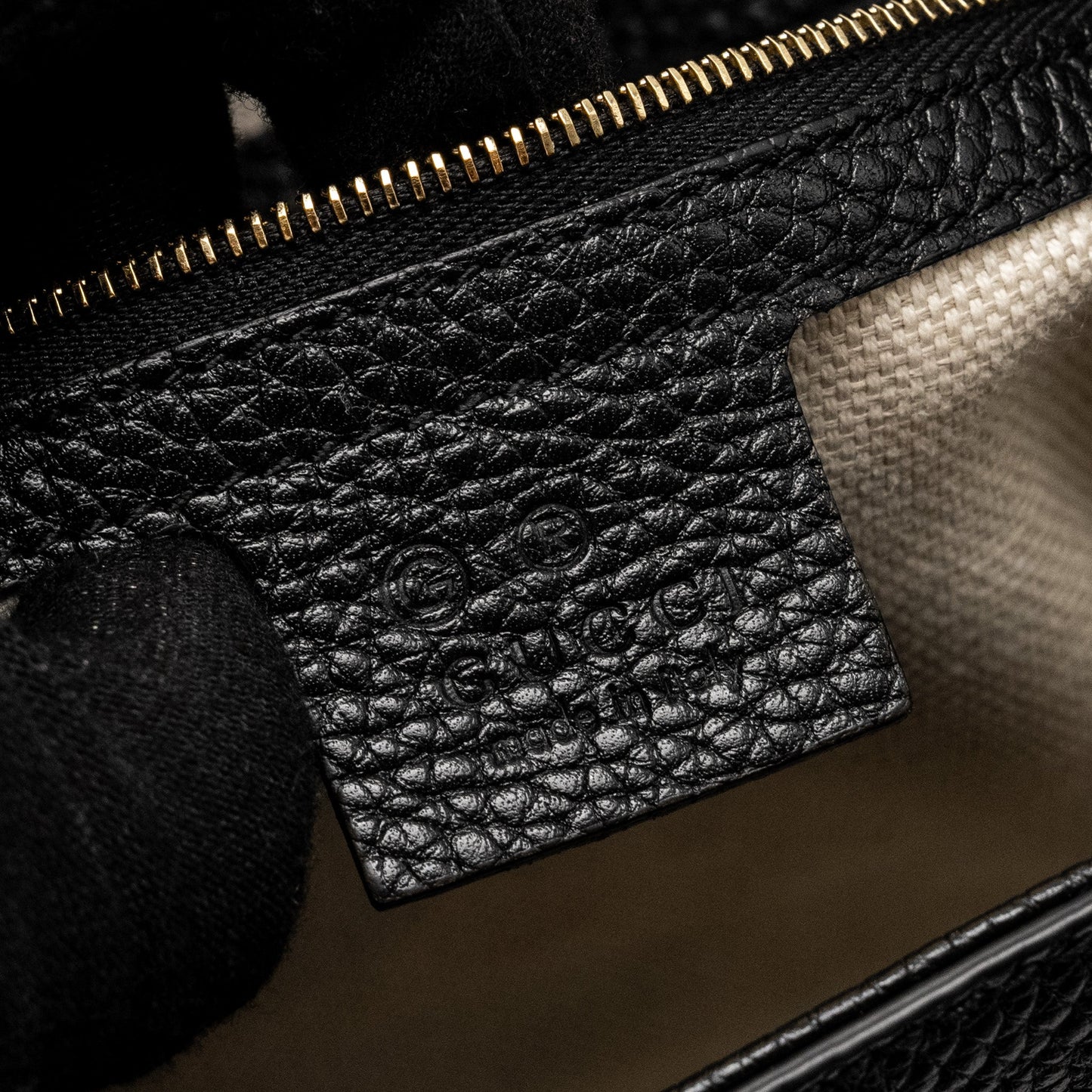 Gucci Interlocking G Soho Tote Bag Calfskin Black