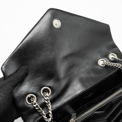 Saint Laurent /YSL Medium Lou Lou Bag Calfskin Black Ruthenium Hardware