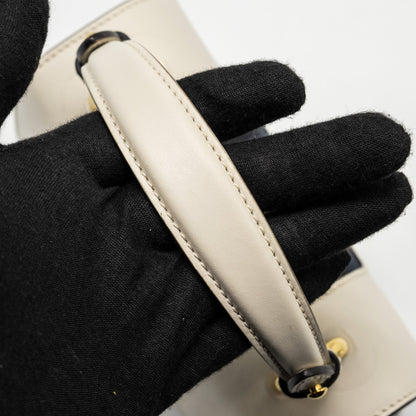 Gucci Mini Sylvie Top Handle Bag Calfskin White