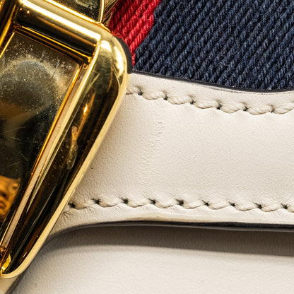 Gucci Mini Sylvie Top Handle Bag Calfskin White