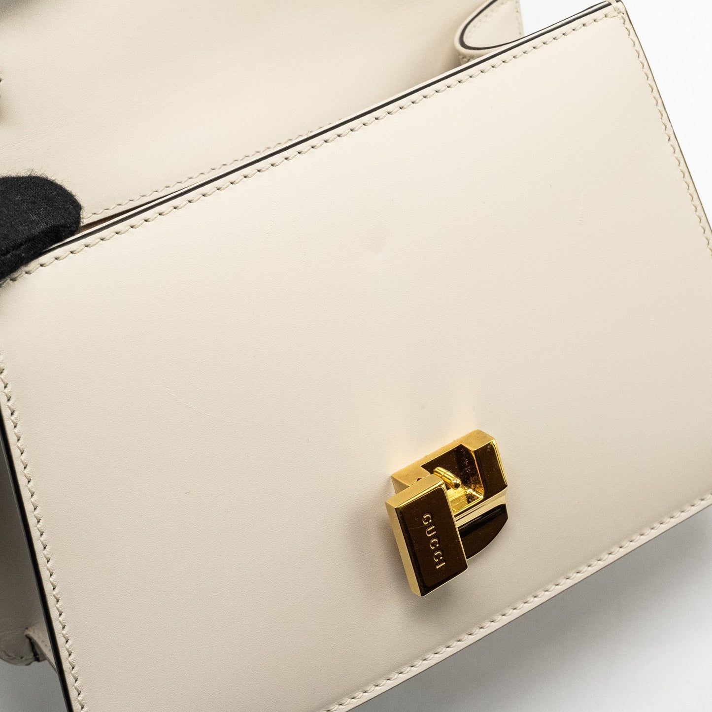 Gucci Mini Sylvie Top Handle Bag Calfskin White
