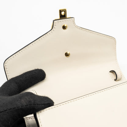 Gucci Mini Sylvie Top Handle Bag Calfskin White