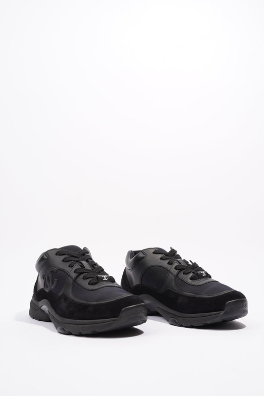 Chanel CC Logo Sneakers Black Suede 36