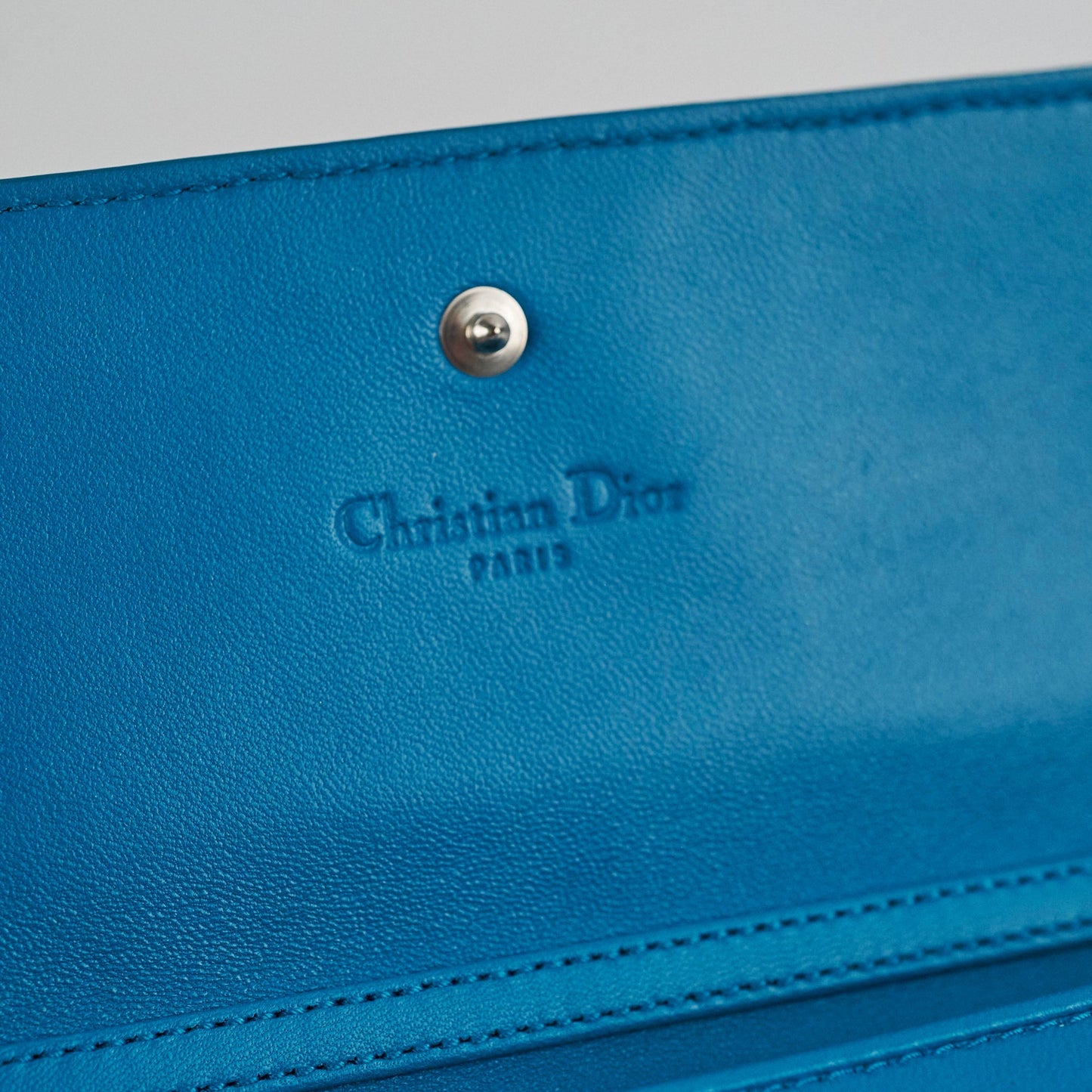 Christian Dior Blue Lambskin Wallet