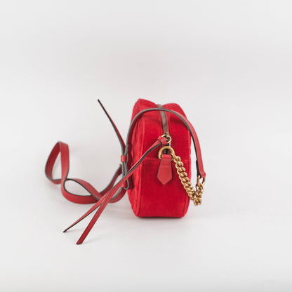 Gucci Small Marmont Velvet Red