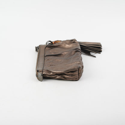 Gucci Metallic Bronze Tassel Pouch
