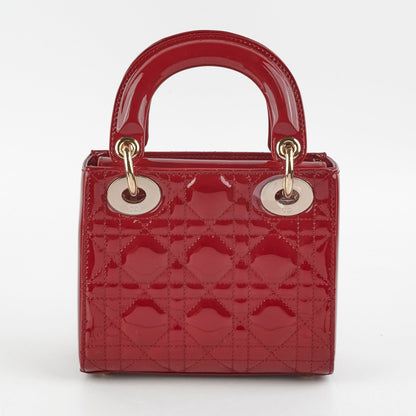 Christian Dior Lady Dior Mini Patent Red