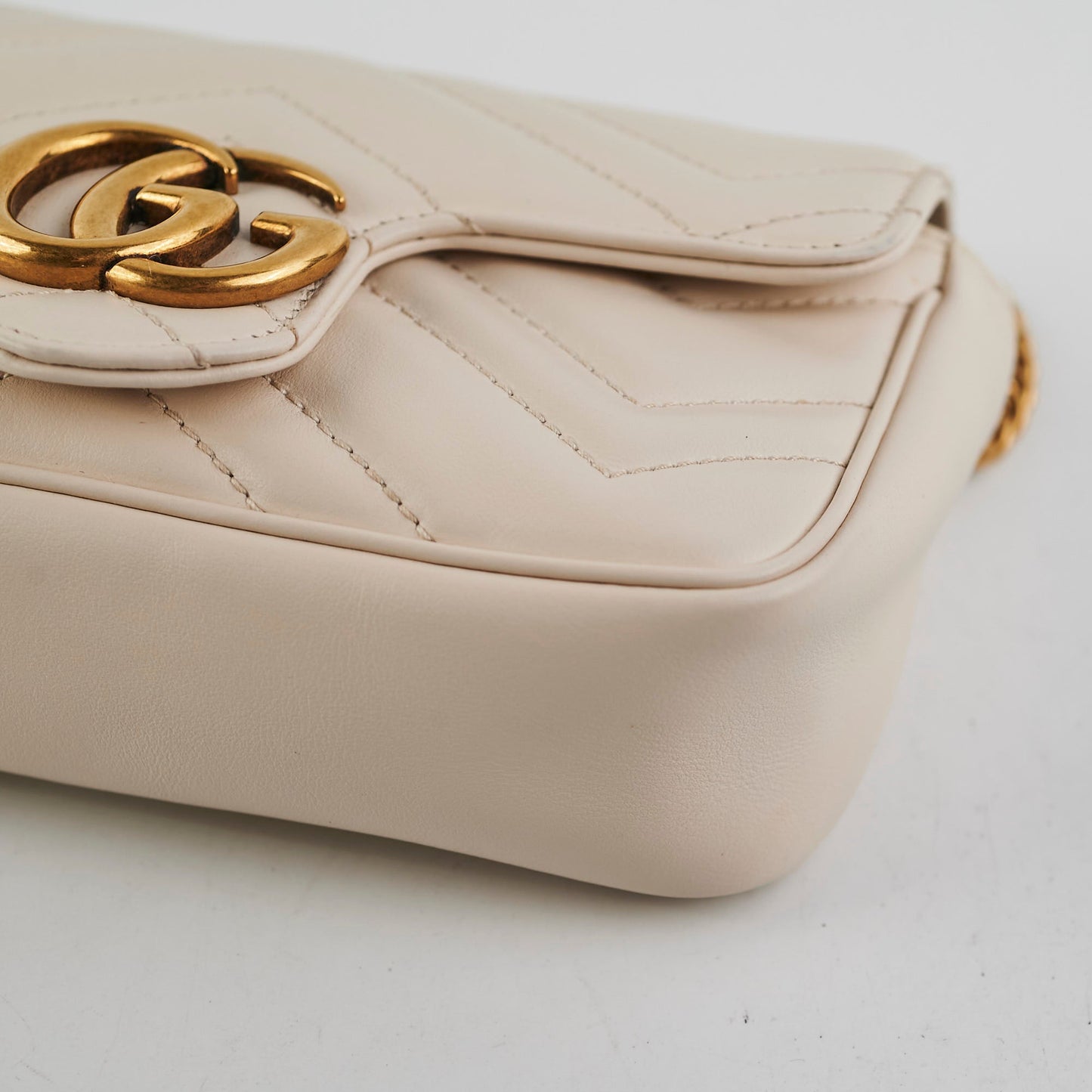 Gucci Super Mini Marmont Cream Crossbody