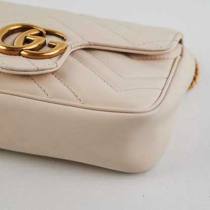 Gucci Super Mini Marmont Cream Crossbody