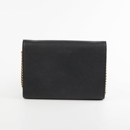 Gucci Marmont Black Leather Wallet On Chain WOC