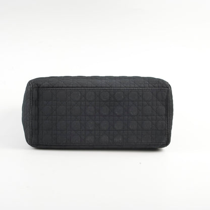 Christian Dior Lady Dior Medium Cannage Nylon Black
