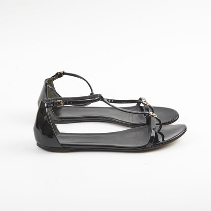 Gucci Patent Black Flats 38