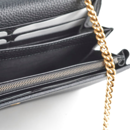 Gucci Marmont Black Leather Wallet On Chain WOC