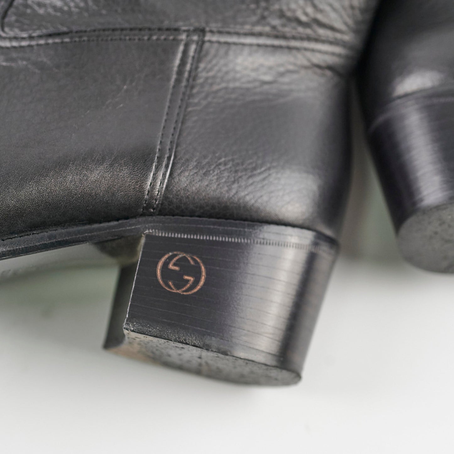Gucci GG Knee High Heeled Boots Black 38