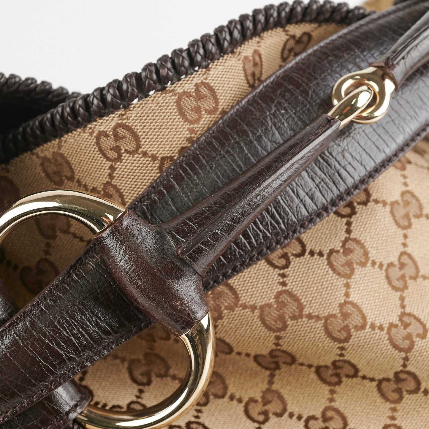 Gucci Large Monogram Canvas Hobo Bag