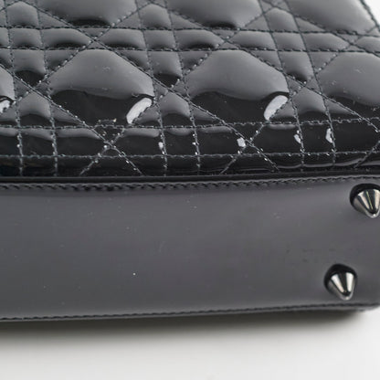 Christian Dior Small Lady Dior Patent Black