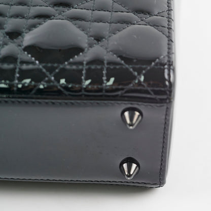 Christian Dior Small Lady Dior Patent Black