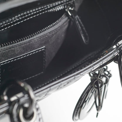 Christian Dior Small Lady Dior Patent Black