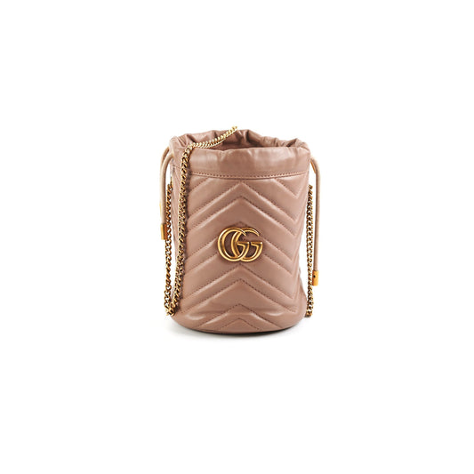 Gucci Marmont Mini Pink Bucket Bag