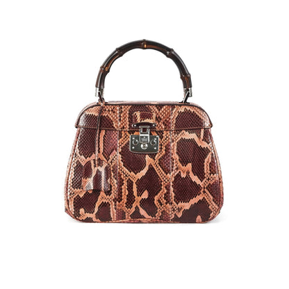 Gucci Lady Lock Python Bamboo Top Handle