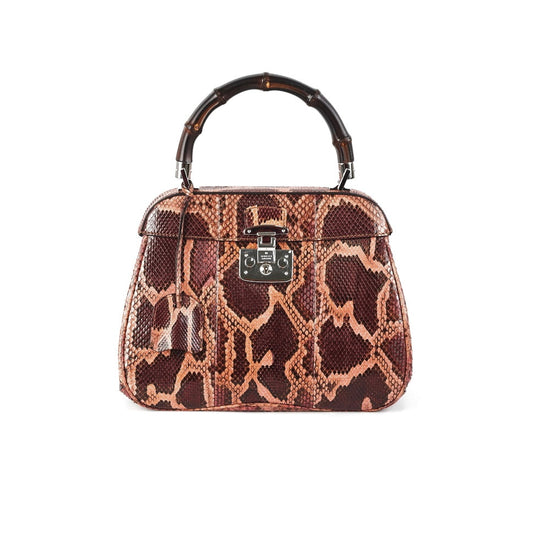 Gucci Lady Lock Python Bamboo Top Handle