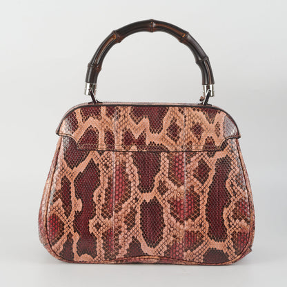 Gucci Lady Lock Python Bamboo Top Handle