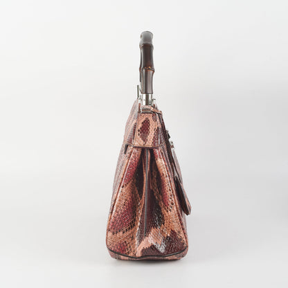 Gucci Lady Lock Python Bamboo Top Handle
