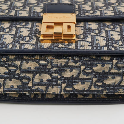 Christian Dior Totter Flap Navy Oblique Crossbody