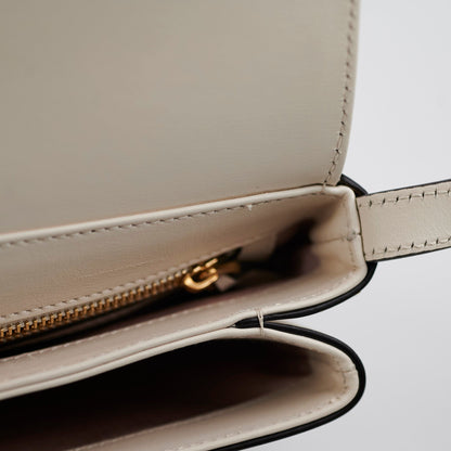 Gucci Arli Leather Cream Crossbody Bag