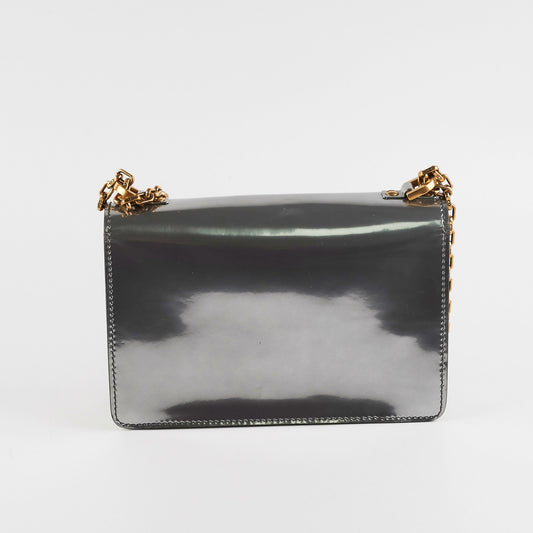 Dior J'Adior Metallic Silver Patent Leather Medium