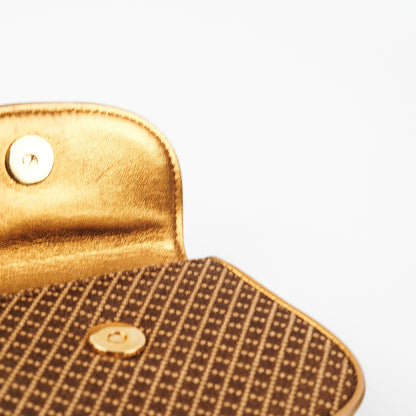 Gucci Mini Bamboo Top Handle Metallic Bag Gold/Brown