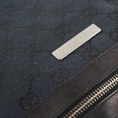 Gucci Vintage GG Canvas Black Shoulder Bag