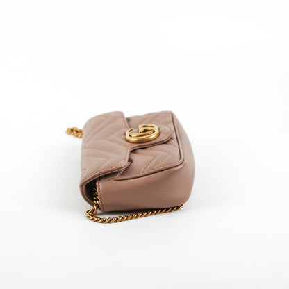 Gucci Supermini Marmont Camera Bag Dusty Pink