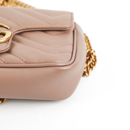 Gucci Supermini Marmont Camera Bag Dusty Pink