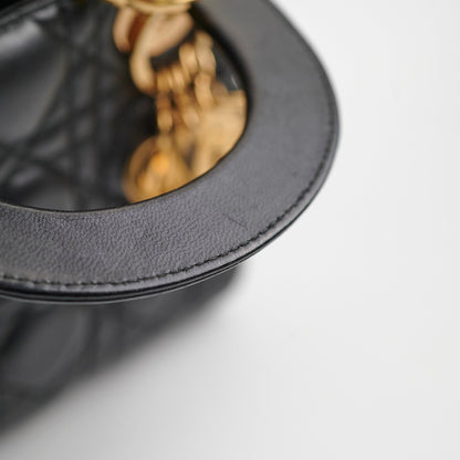 Christian Dior Mini Lady Dior Lambskin Black