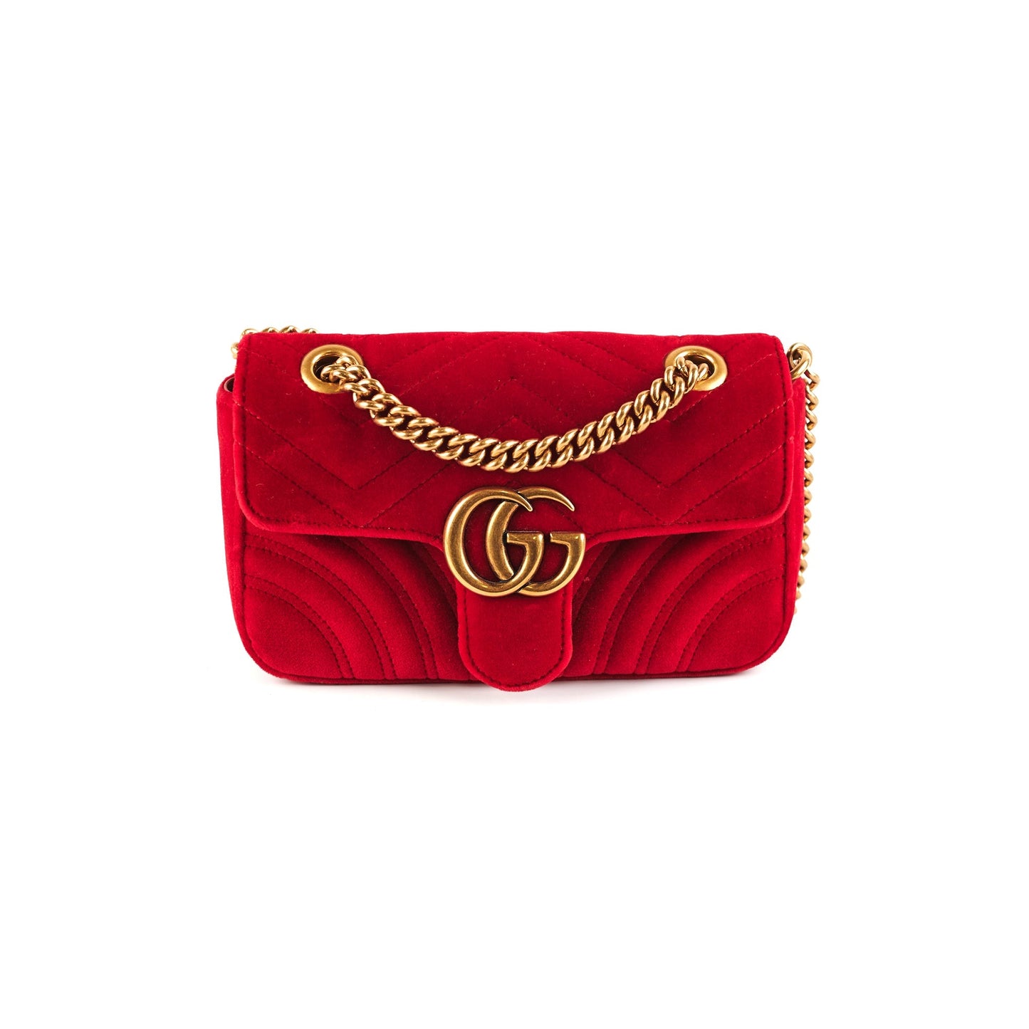 Gucci Mini Marmont Velvet Red