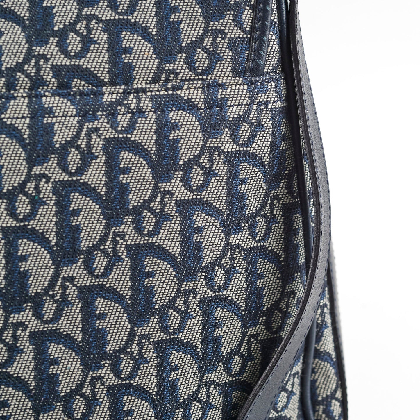 Christian Dior Canvas Vintage Navy Oblique Flap Side Carry 2004