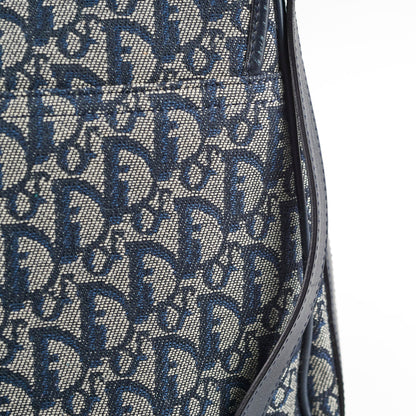 Christian Dior Canvas Vintage Navy Oblique Flap Side Carry 2004