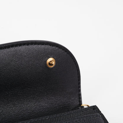 Dior Long Saddle Black Wallet On Chain WOC Crossbody Bag