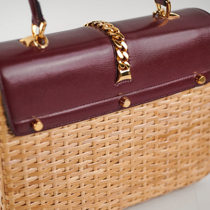 Gucci Woven Top Handle Burgundy