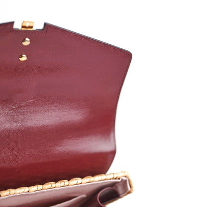 Gucci Woven Top Handle Burgundy