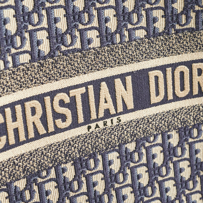Christian Dior Book Tote Large Oblique Navy