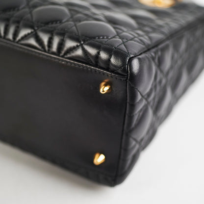 Dior Medium Lady Dior Lambskin Black