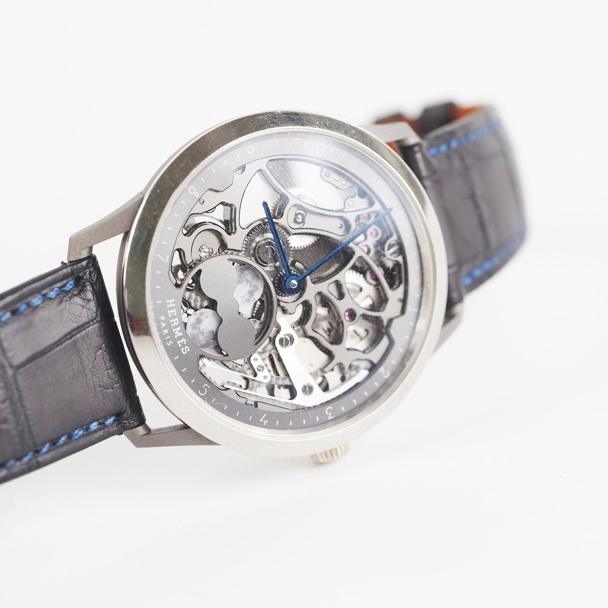 Hermes Slim D'Hermes Watch Squelette Lune 39.5MM Black