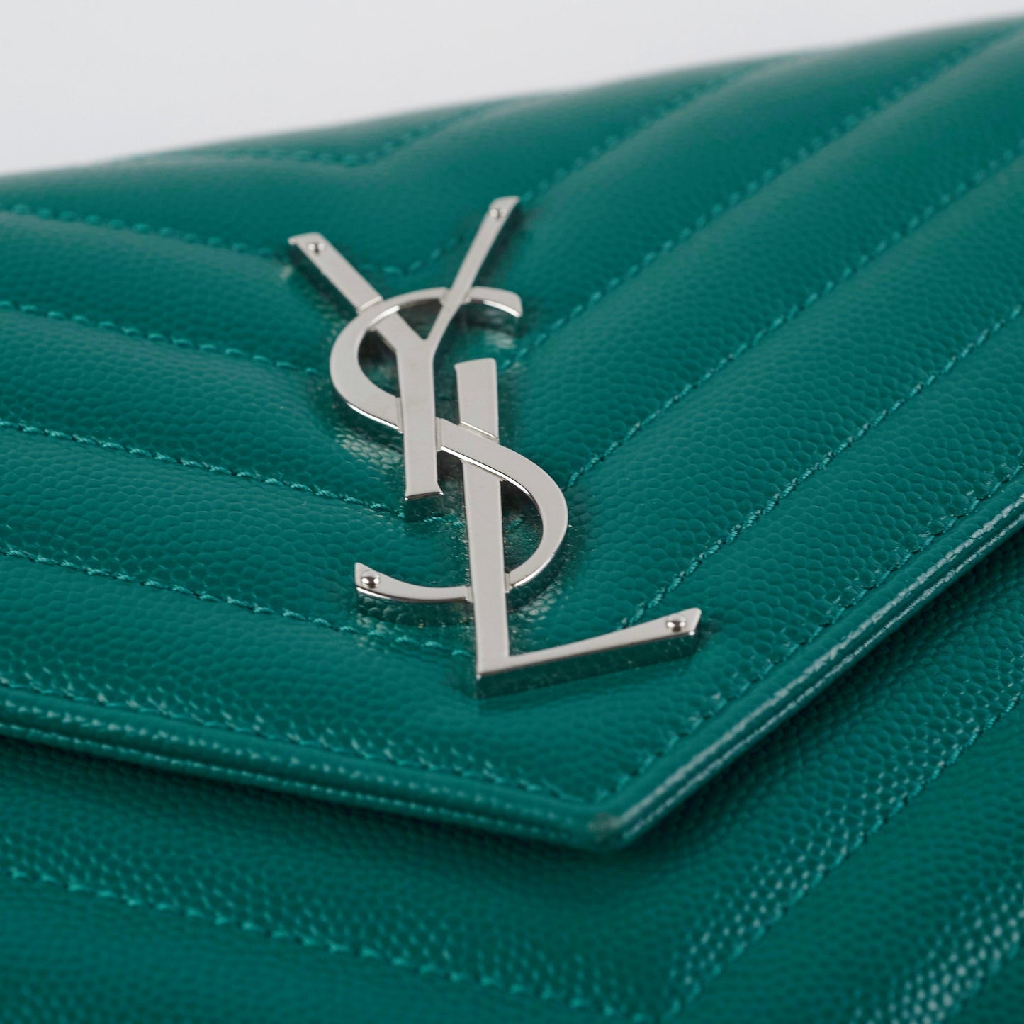 Saint Laurent Cassandre Wallet On Chain (WOC) Teal